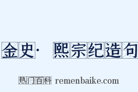 金史·熙宗纪造句是什么意思的图片